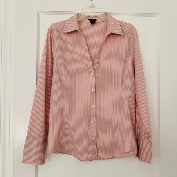 Ann Taylor Tops - Ann Taylor pastel strip button down shirt, 14